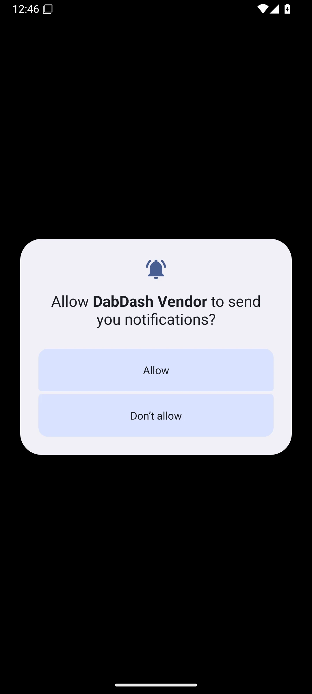 DabDash Android app first launch on Android 15