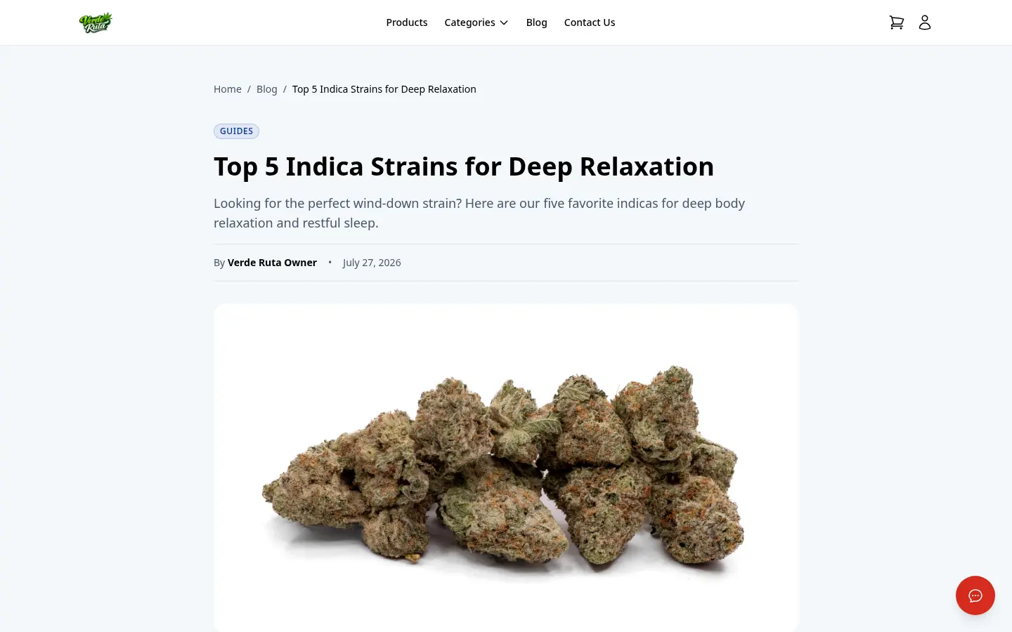 DabDash storefront blog post page showing a full article with branded styling