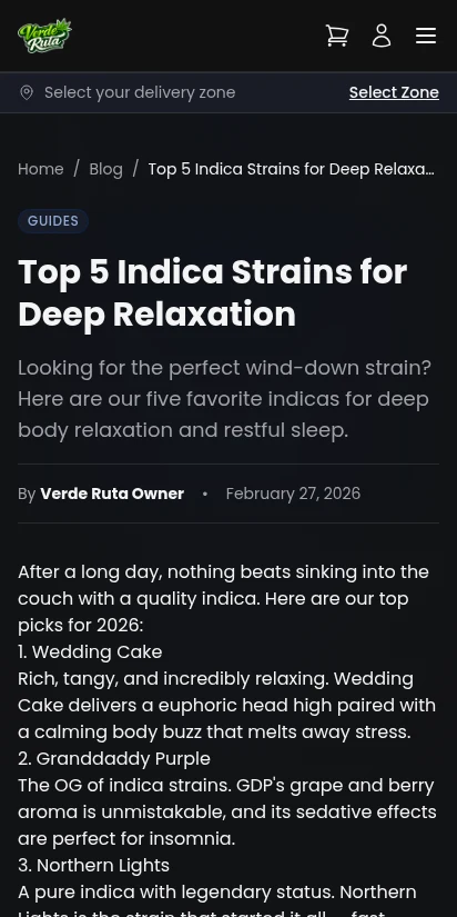 DabDash storefront blog post with full article content — mobile view