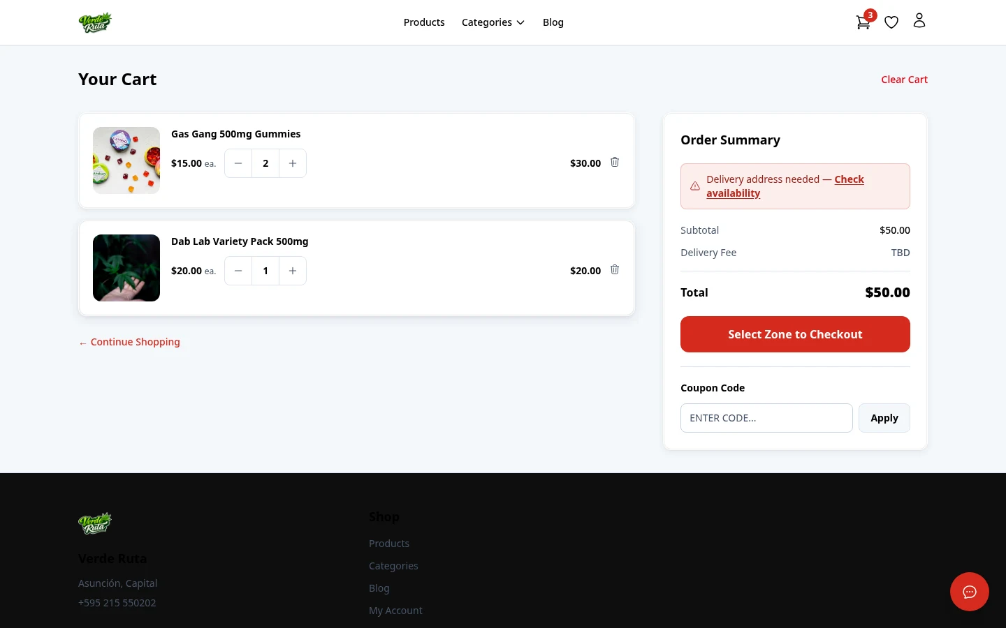 Cart showing a completed mix and match deal with the discount applied to the order total