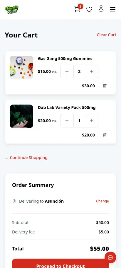 DabDash cart showing products, delivery address entry form, order summary, and coupon code input