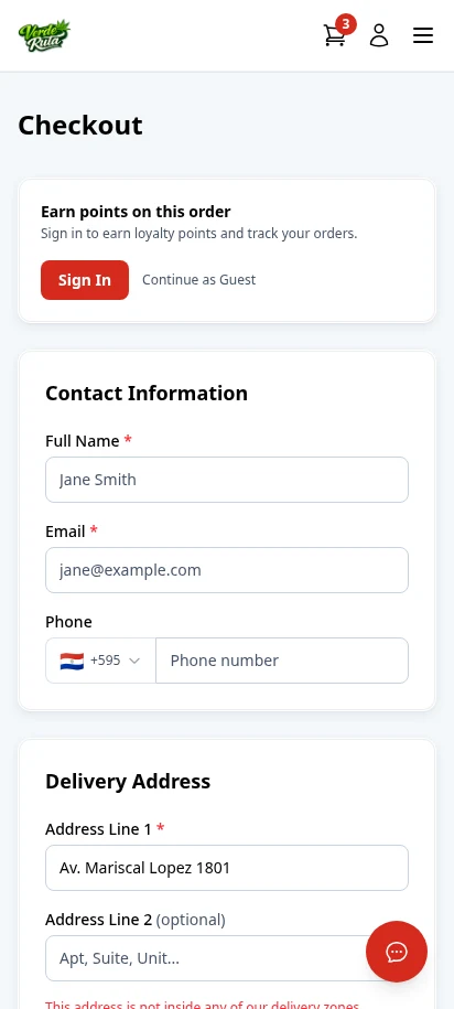 DabDash cannabis delivery checkout on mobile in light mode showing order summary and address confirmation