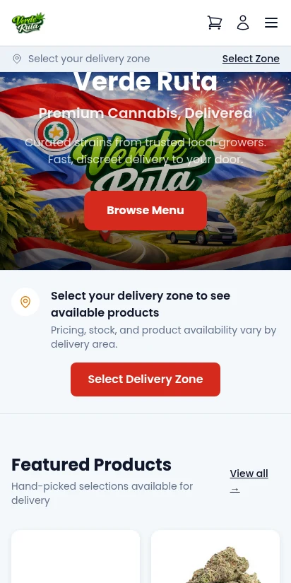 DabDash customer storefront on mobile — light theme