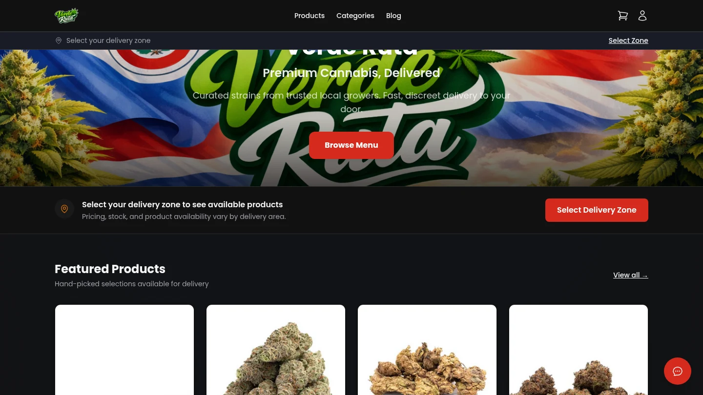 DabDash customer storefront — dark theme