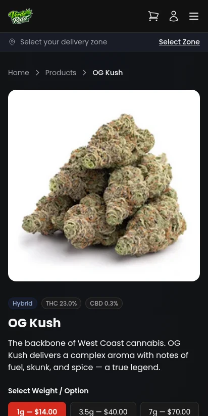 DabDash product detail with mix and match pricing tiers — mobile view