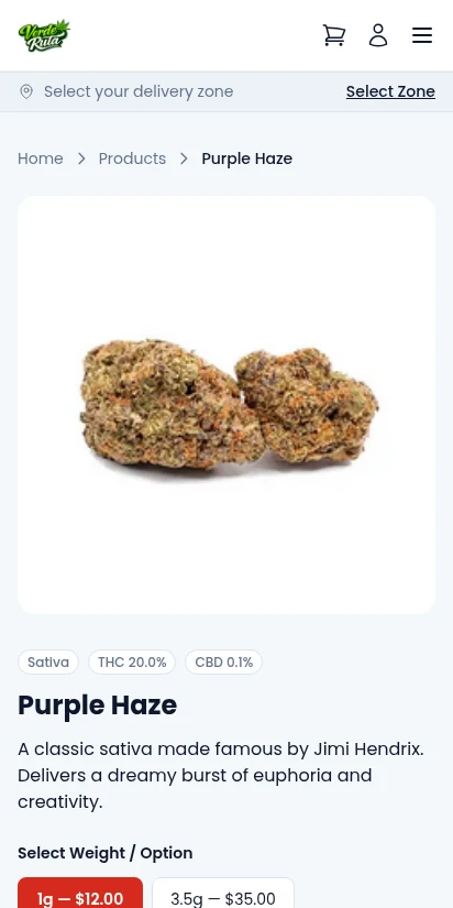 DabDash out of stock product page showing restock email sign-up