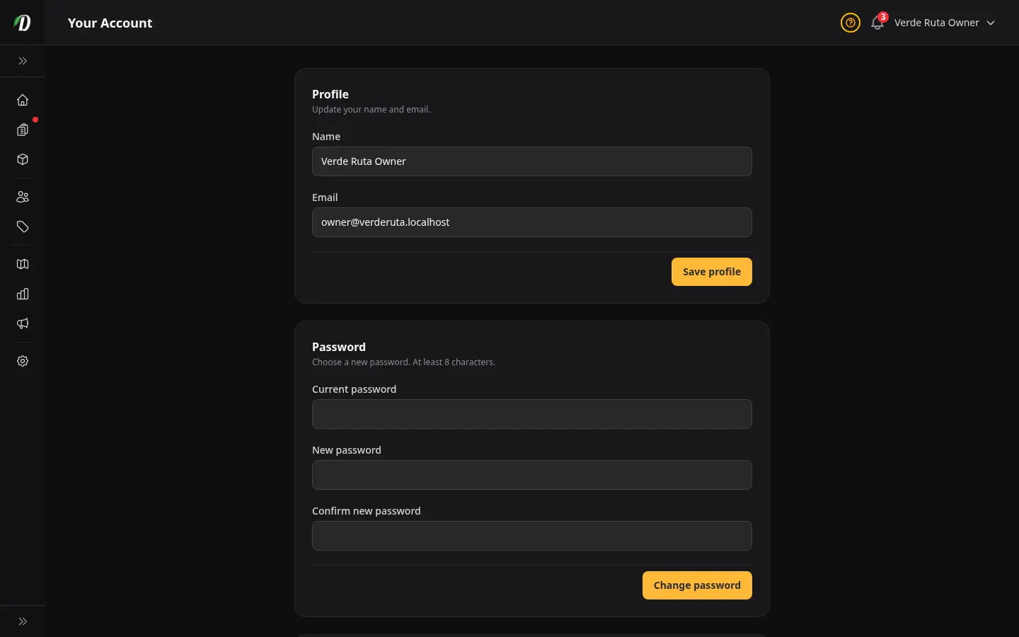 Your Account screenshot