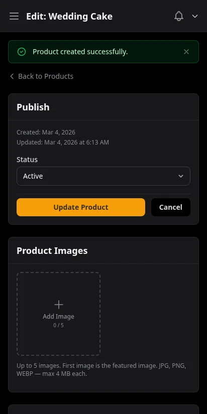 DabDash product editor showing weight variations, pricing, and strain details — mobile view