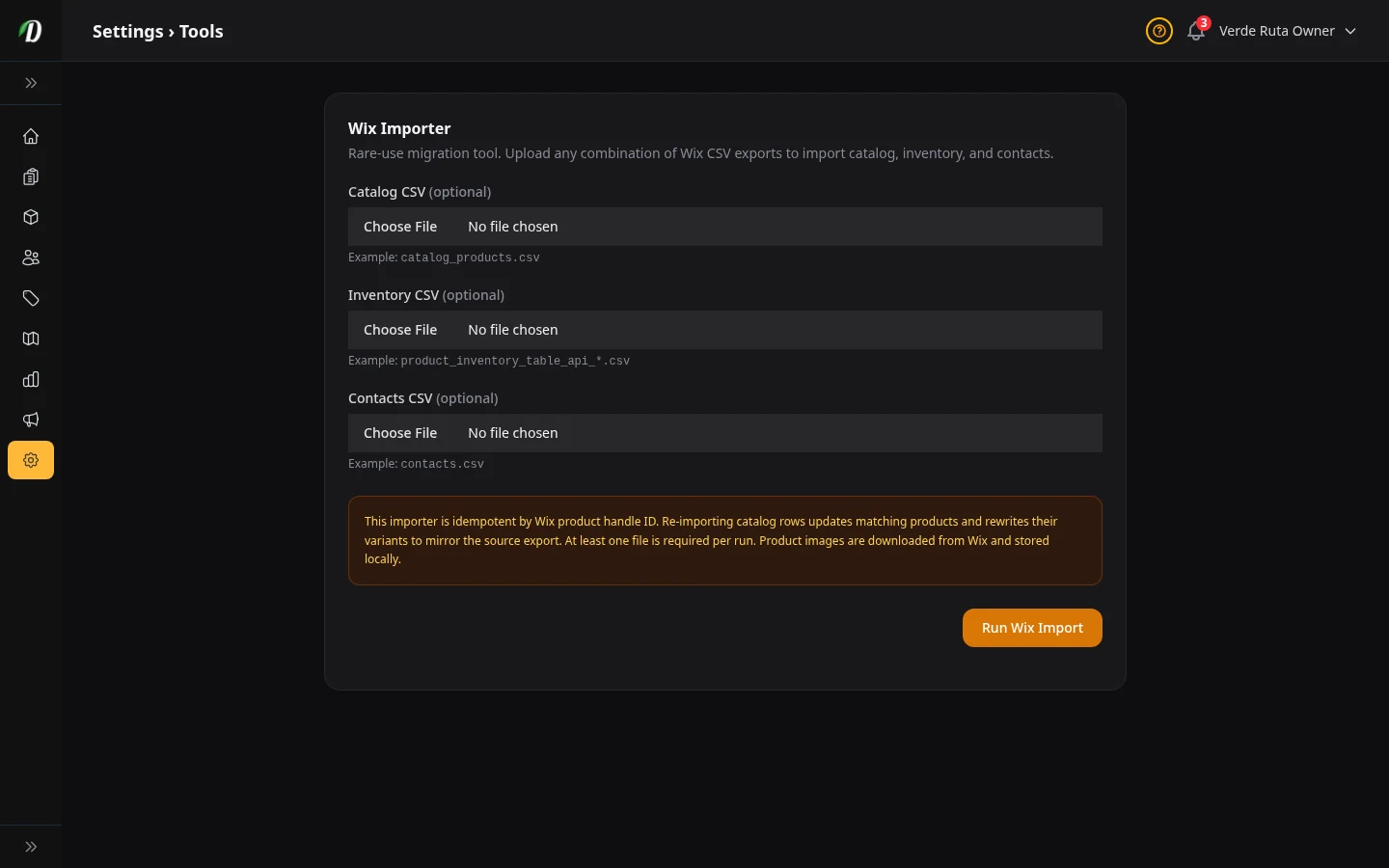 Moving Your Data In screenshot